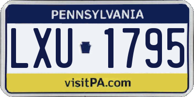 PA license plate LXU1795