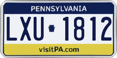 PA license plate LXU1812