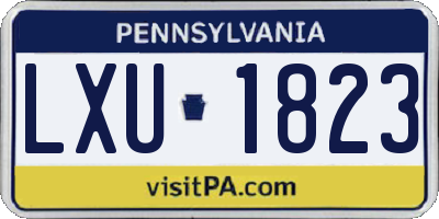 PA license plate LXU1823
