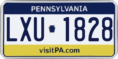 PA license plate LXU1828