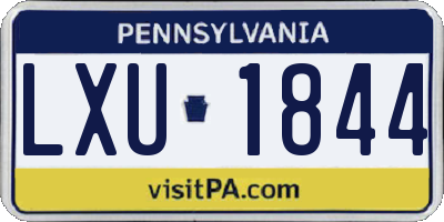 PA license plate LXU1844