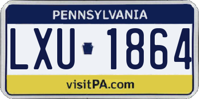 PA license plate LXU1864