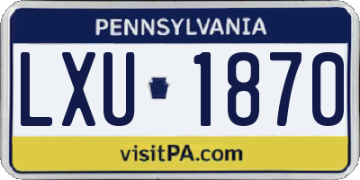 PA license plate LXU1870
