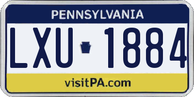 PA license plate LXU1884