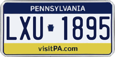 PA license plate LXU1895