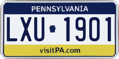 PA license plate LXU1901