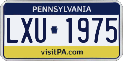 PA license plate LXU1975