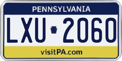PA license plate LXU2060