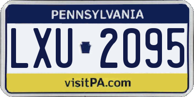 PA license plate LXU2095
