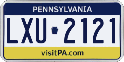 PA license plate LXU2121