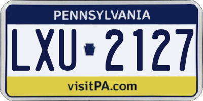 PA license plate LXU2127