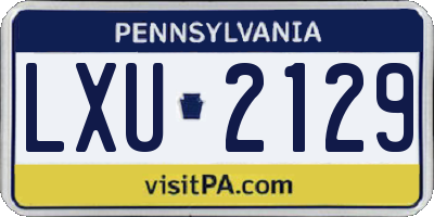 PA license plate LXU2129