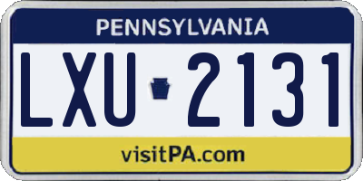 PA license plate LXU2131