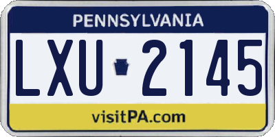 PA license plate LXU2145