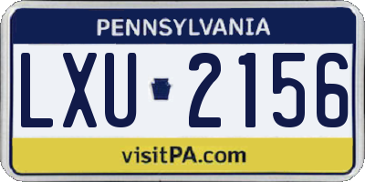PA license plate LXU2156