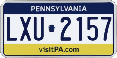 PA license plate LXU2157