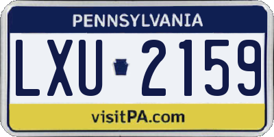 PA license plate LXU2159