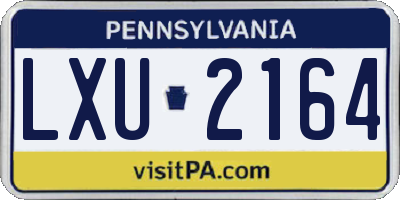 PA license plate LXU2164
