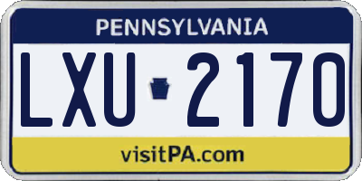 PA license plate LXU2170