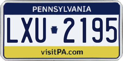 PA license plate LXU2195