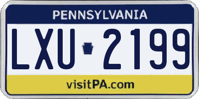 PA license plate LXU2199