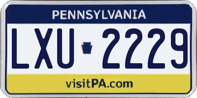 PA license plate LXU2229