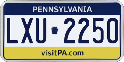 PA license plate LXU2250