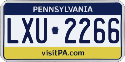 PA license plate LXU2266