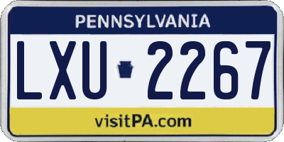 PA license plate LXU2267