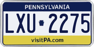 PA license plate LXU2275