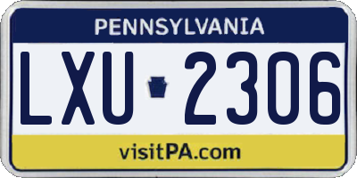 PA license plate LXU2306