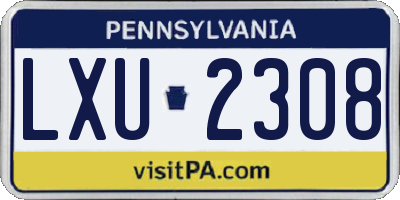 PA license plate LXU2308