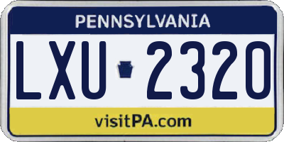 PA license plate LXU2320