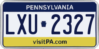 PA license plate LXU2327