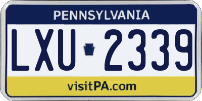 PA license plate LXU2339