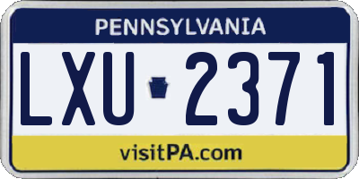 PA license plate LXU2371
