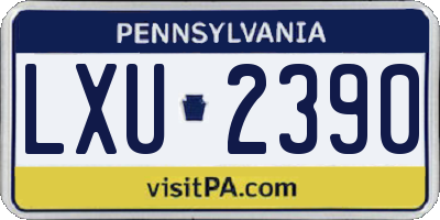 PA license plate LXU2390
