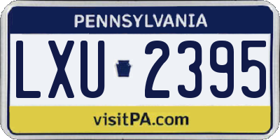 PA license plate LXU2395