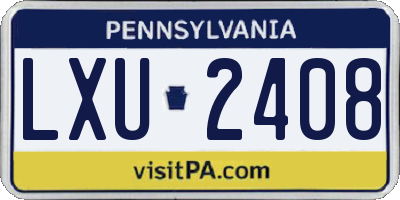 PA license plate LXU2408