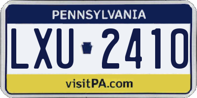 PA license plate LXU2410