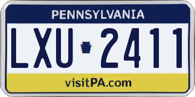PA license plate LXU2411