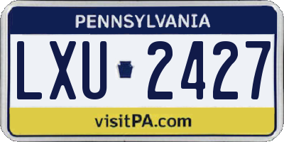 PA license plate LXU2427
