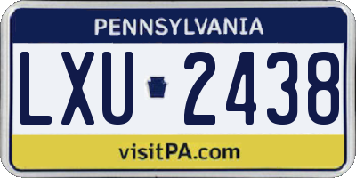 PA license plate LXU2438