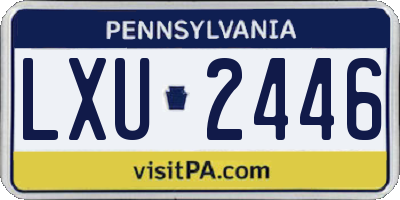 PA license plate LXU2446