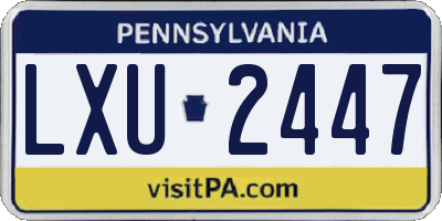 PA license plate LXU2447