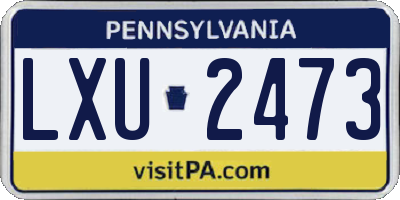 PA license plate LXU2473