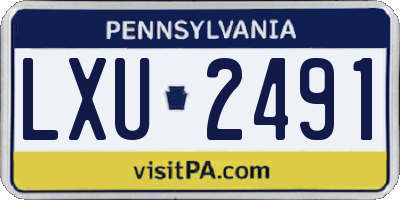 PA license plate LXU2491