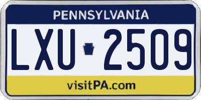 PA license plate LXU2509