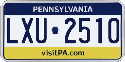 PA license plate LXU2510