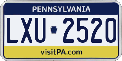 PA license plate LXU2520